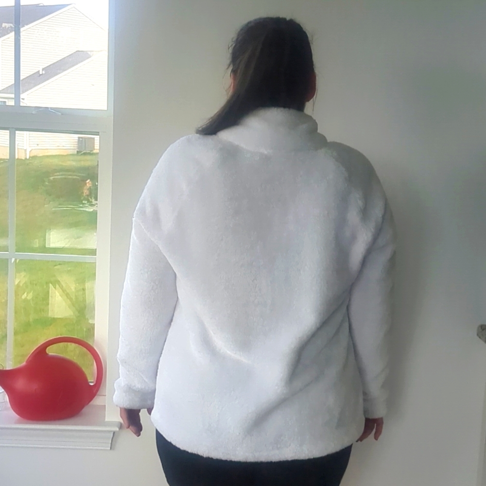 Exertek Snow White Fleece Pullover Size XL Two Pockets - Picture 5 of 7